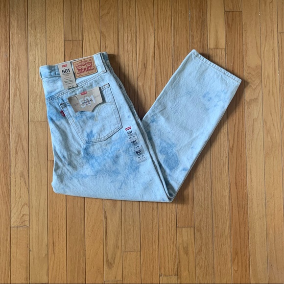 Levi’s 501 Jeans Cropped Acid Wash Denim - Picture 9 of 11